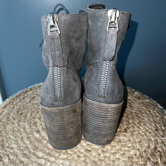 Dolce Vita Drew Pewter Suede Ankle Booties - Picture 4 of 10